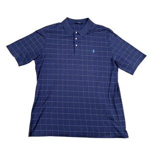Polo Golf Ralph Lauren Polo Shirt Mens XL Windowpane 100% Cotton Golfing